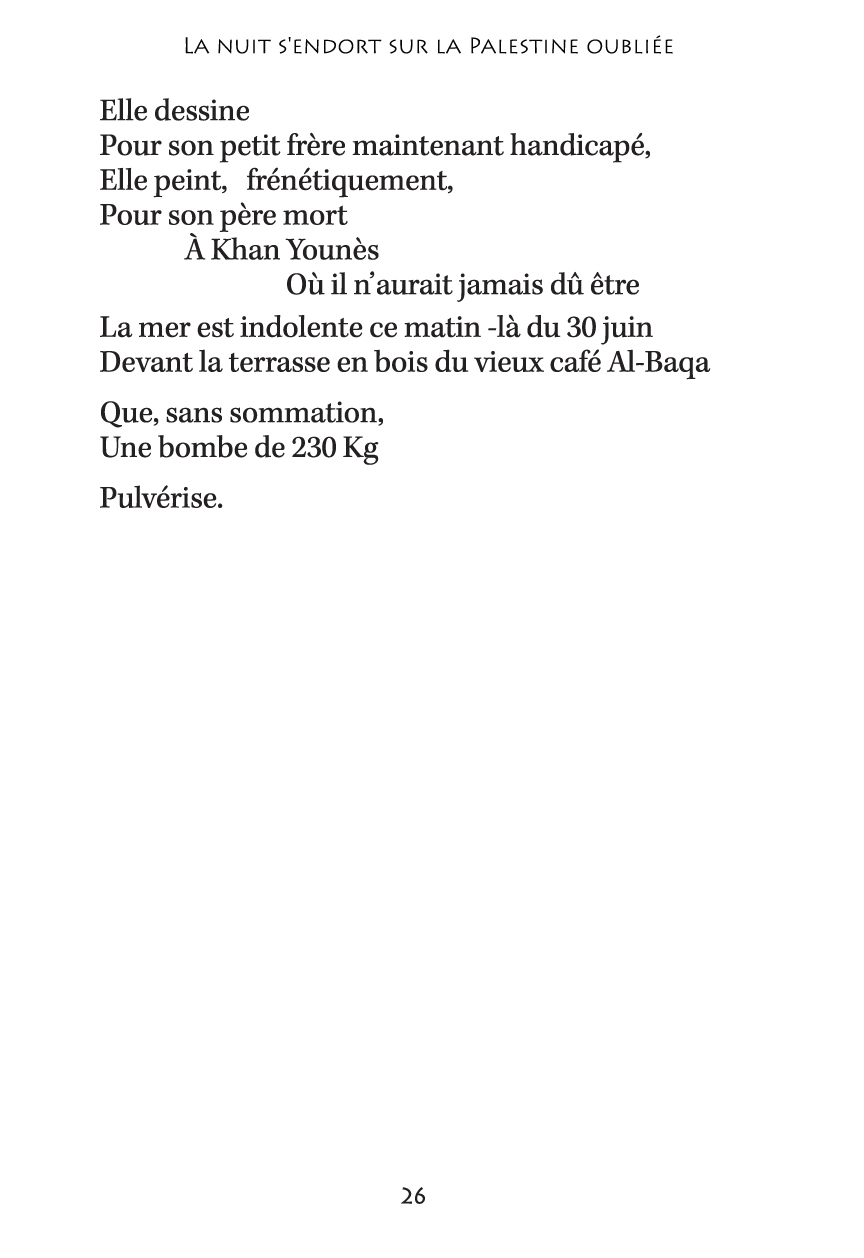 La nuit s'endort sur la Palestine oubliée