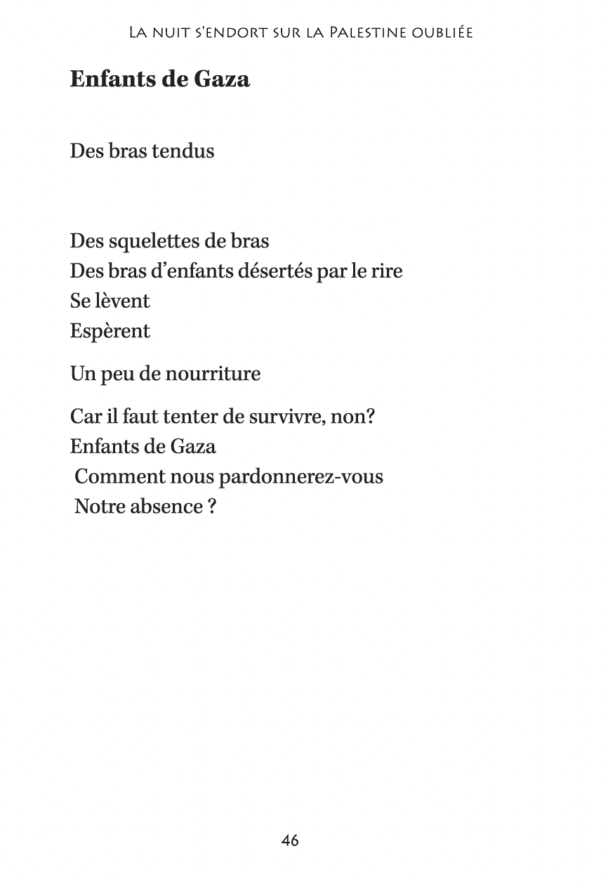 La nuit s'endort sur la Palestine oubliée